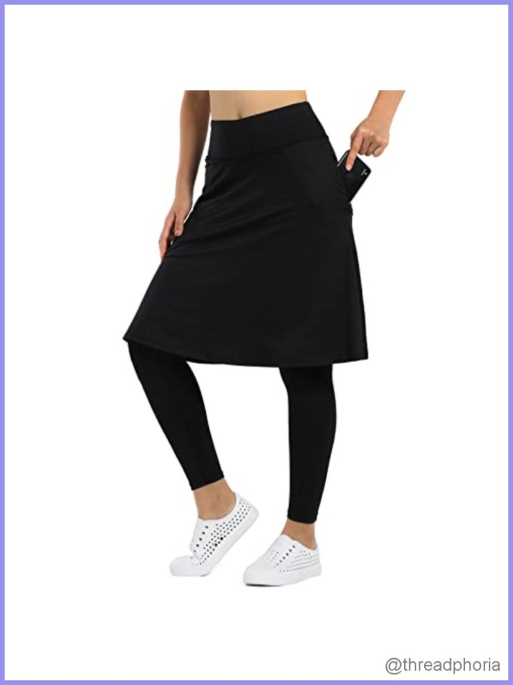 Skirted Leggings with Pockets, High Waisted Active Skorts for Women